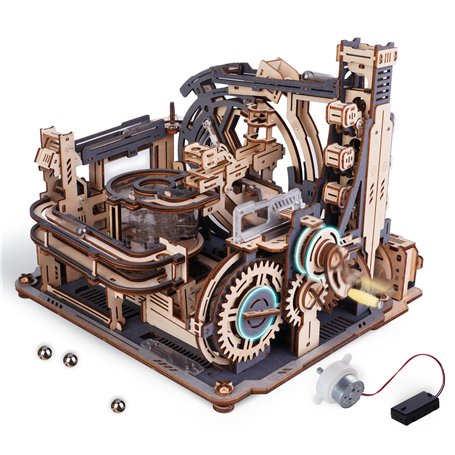 ROKR Circuits de Billes électrique Maquette en Bois a Construire Puzzle 3D Maquette Mécanique en Bois pour des Enfants