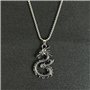 XFSRG Collier Dragon en Acier Inoxydable pour Femme - Bijoux Fantaisie - Chaine Argentée - Cadeau - Style Gothique et Mystique