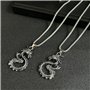 XFSRG Collier Dragon en Acier Inoxydable pour Femme - Bijoux Fantaisie - Chaine Argentée - Cadeau - Style Gothique et Mystique