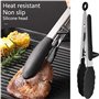 Lot de 2 pinces de cuisine en acier inoxydable avec pointes en silicone - Résistantes à la chaleur (480 °F) - Pour la salade, la