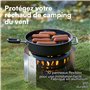 H&S Pare Vent Pliable Rechaud Camping Gaz - Pare Feu avec 10 Plaques Barrieres pour Feu - Pare-Vent de Camping Cuisson Poele Pla