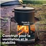 H&S Pare Vent Pliable Rechaud Camping Gaz - Pare Feu avec 10 Plaques Barrieres pour Feu - Pare-Vent de Camping Cuisson Poele Pla