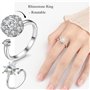 6 Pcs Fidget Bague pour Femmes Réglable Anneau Ouvert Ensemble Spinner Anneaux Bague Argent Zircone Fleur éToile Lune Perle Soul