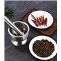 304 Mortier Pilon Cuisine avec Pinceau, Cuillère et Couvercle en Silicone, Moulin à épices de Qualité Supérieure, Broyeur et bol