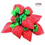 LHKJ 12Pcs Sac Courses Pliable Reutilisable, Sac Shopping Pliable Poche à Motifs de Fraises avec Pochettes à Lanière