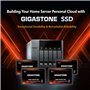 Gigastone Serveur SSD 4To (Lot de 2) NAS SSD Cache 24h/24, 7j/7 Haute Endurance Business Secure Personal Cloud Créatif Professio