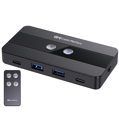Cable Matters Commutateur USB 4 ports 10 Gbps et USB C pour 2 ordinateurs avec télécommande