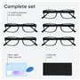 Gaoye Lot de 5 lunettes de lecture bloquant la lumière bleue, lecteurs à charnière à ressort pour femmes et hommes, filtre anti-