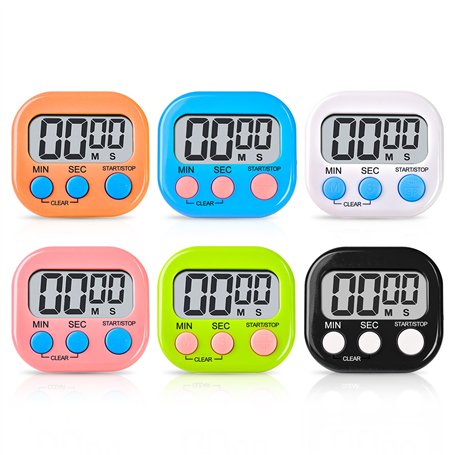 Vegena Lot de 6 chronomètres magnétiques de cuisine numériques