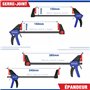 WORKPRO Lot de 6 serre-joints à une main 150 mm Force de serrage 22,5 kg/68 kg Envergure 150 mm 4 classiques et 2 mini serre-joi