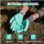 HAUSHOF Lot de 6 Paires de Gants de Jardinage Femme, Gants de Travail Anti-épines avec Enduits de Nitrile, pour Désherbage, Bêch