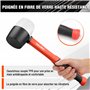 ValueMax Maillet en Caoutchouc 450g Bicolore, Marteau de Carreleur avec Tête Souple et Manche en Fibre de Verre, Idéal pour la P