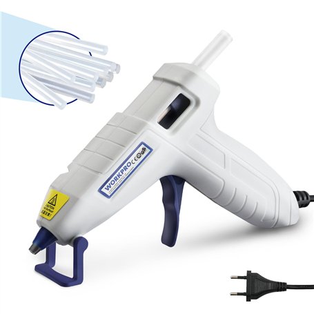 WORKPRO Mini Pistolet à Colle Chaude 10W avec 20 Bâtons de Colle 7x100 mm