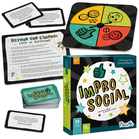Placote – ImProsocial – éducatif – Jeu d’apprentissage pour le développement des habiletés sociales – Jeu d’improvisation pour l