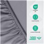 Utopia Bedding Drap Housse - Gris, 200 x 220 cm - Coupes de 35 cm pour Matelas épais - Microfibre brossée