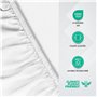 Utopia Bedding Drap Housse - Blanc, 200 x 220 cm - Coupes de 35 cm pour Matelas épais - Microfibre brossée