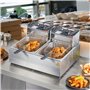 VEVOR Friteuse Électrique Commerciale 20 L Contenant 12 L de l'Huile 5000 W 2 Cuves Friteuse à Huile en Inox 2 Paniers à Frire C