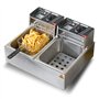 VEVOR Friteuse Électrique Commerciale 20 L Contenant 12 L de l'Huile 5000 W 2 Cuves Friteuse à Huile en Inox 2 Paniers à Frire C