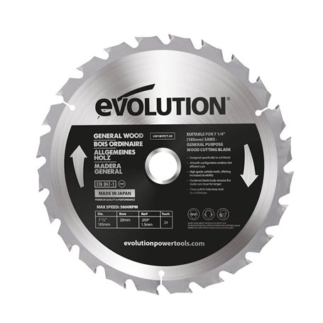 Evolution GW185TCT-24CS Lame bois général 185mm 24T