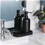 Yew Design Distributeur de savon rond noir mat pour salle de bain et cuisine