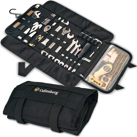 Odinsberg Sac à Outils Moto Enroulable - Outils NON inclus - Sacoche avec 56 élastiques