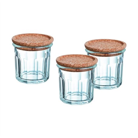 Luminarc Q7335- Lot de 3 pots 31cl Storing Box Cork