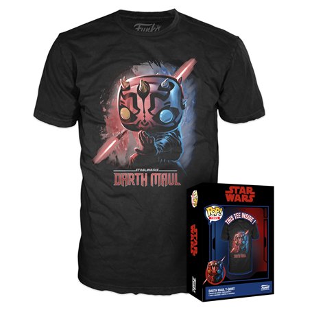 Funko Boxed Tee: Star Wars EP1 - Darth Maul - Large - Star Wars EP1 The Phantom Menace Anniversary - T-Shirt - Vêtements - Idée