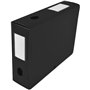 Oxford Boîte Grande Capacité Memphis à Plat 24x32cm Dos 80mm avec Bouton Pression Couverture Polypro Noir