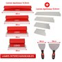 Lames à Lisser plaquiste - Coffret lames 0.35mm et 0.5mm - Acier inoxydable - Perche extensible - Lames souples et rigides