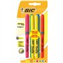 BIC Highlighter Grip Surligneurs Pointe Biseautée - Couleurs Fluo Assorties