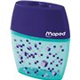 Maped - Taille-crayons Shaker Pixel Party - Taille-crayons avec 2 Trous et Réservoir Translucide