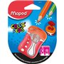 Maped - Taille-Crayon Color’Peps - 2 Trous - avec Réservoir pour Crayons de Couleur - Taille Arrondie - Avec Capot de Protection