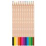 Maped - Crayons de Couleur Smiling Planet en Bois Naturel - 12 Crayons de dessin pour Enfants - Crayon Coloriage Triangulaire Er