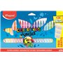 Maped - Feutres Jungle Color’Peps - 24 Feutres de Coloriage - 24 Étiquettes Prénom offertes - Lavables et Résistants au Séchage