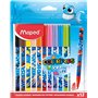 Maped - Feutres Ocean Life - Lot de 12 - Pointe moyenne de 2 mm - Parfait pour le dessin et la peinture - Pointe résistante (non