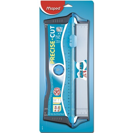 Maped - Massicot Precise Cut A4 - Avec Système de Sécurité à Lame Auto Rétractable - Capacité de Coupe 5 Feuilles - Pour Couper
