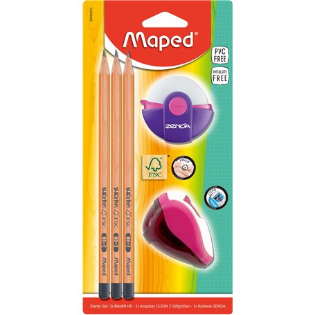 Maped - Kit de démarrage pour élèves en bois certifié FSC - 3 crayons Black'PEPS