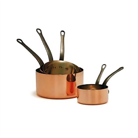 BAUMALU - Lot de 5 Casseroles Lisses - en Cuivre Massif