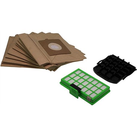 Rowenta ZR007001 10 Sacs Papiers + 1 Filtre Haute Filtration + 1 Filtre Entrée D'air - Compatible Avec Aspirateur Rowenta RO23 -