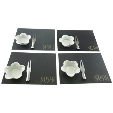 LEBRUN 91005012 Service à Sushi 12 Pièces – Élégant et Pratique – Idéal pour Déguster Sushi