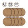 La Cordeline Lot 10 Disques Paillage Ø 40 cm Fibre Coco Naturel 900g/m² - Tapis Protection Plante, Mauvaises Herbes, Protection 