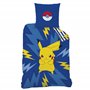 Pokemon Spike Parure de lit Enfant 1 Personne | 100% Coton | Oeko-TEX | Housse de Couette 140x200 cm + Taie d'oreiller 63x63 cm 