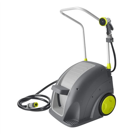 Jardibric - Dévidoir Enrouleur d'Arrosage à Pédale avec Tuyau de 30m et Rallonge de 2m - Pratique et Efficace pour un Arrosage F