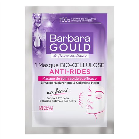 Barbara Gould - Masque Bio-Cellulose Anti-Rides 100% d'Origine Naturelle