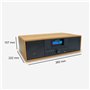 MOOOV 477380 Micro-Chaine HiFi Bluetooth sans Fil, Tuner Radio FM, Lecteur CD, USB avec Télécommande Effet Bois Mini Chaîne Ence