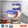 Pyrex Cook & Go - Lot de 2 LunchBox Rondes - 0,7L et 1,6L- Verre Borosilicate - Compatible four, micro-ondes et lave-vaisselle -