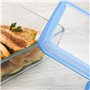 Pyrex Pure Glass - Boîte de conservation alimentaire en verre aver couvercle en verre hermétique 22 x 17 x 8 cm - 1,5L | Compati