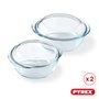 Pyrex 4 In 1 - Lot de 2 Cocottes – 1.6L et 2.3L - Verre Borosilicate - Cuisson Vapeur - Compatible micro-ondes, lave-vaisselle -