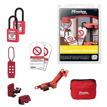 Master Lock ELECKIT-FR Kit de Consignation Electrique contenant Cadenas Diélectriques