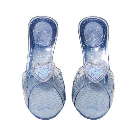 RUBIES - Chaussures de Princesse Bleues - Mules Enfants Robe de Princesse - Taille Unique - Souliers Bleues à Paillettes et Méda